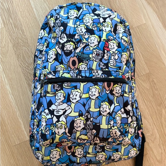 Unisex Exclusive Character Pop Print Backpack w Front Pocket - Picture 1 of 11